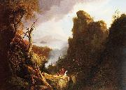 Thomas Cole Indian Sacrifice, Kaaterskill Falls and North South Lake painting